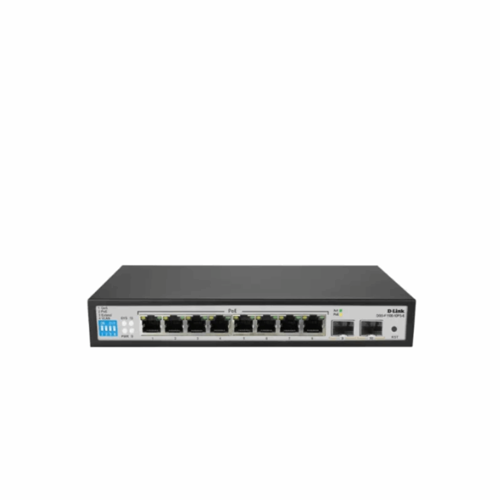 Switch D-Link DGS-F1100-10PS-E 8 Port Gigabit ( 8 POE - 96 Watt ) + 2 SFP Port Smart